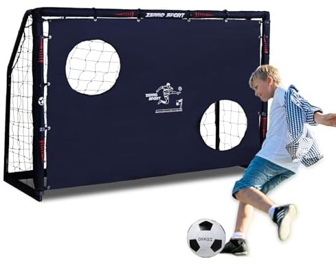 ZERRO Fussballtor mit Torwand 180cm Fußballtor, für Erwachsene Kinder zum Spielen Trainieren im Garten 180x60x120cm