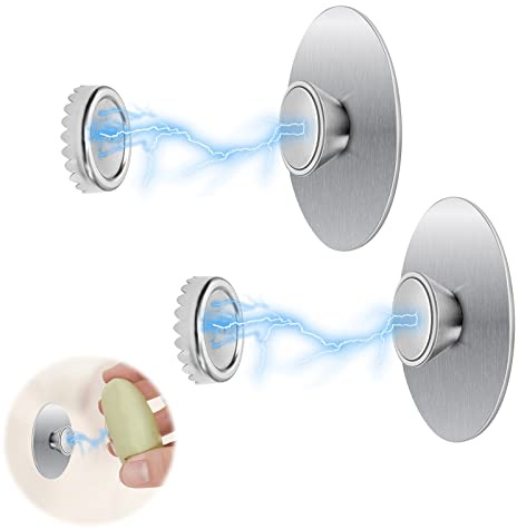 2 Stück Edelstahl Seifenhalter Magnet Ohne Bohren | Silber Magnetischer Seifenhalter Geeignet für Duschen Badewannen Waschbecken und Badezimmer