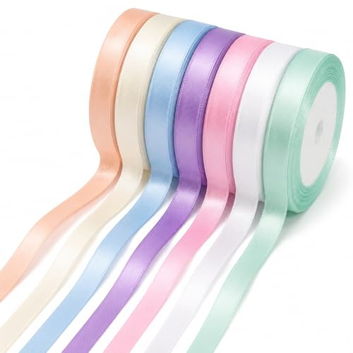 Geschenkband 14 Rollen, Satinband Bunt 10 mm x 20 m Schleifenband Stoffband | für Geschenkverpackung Hochzeit Geburtstag Party Blumenstrauß und DIY Basteln