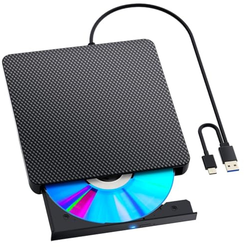 Colexy Blu-ray-Brenner, Bluray Laufwerk Extern, USB 3.0 Typ-C 3D CD DVD BD Brenner, Brenner Player für MacBook Laptop Desktop PC Laptop Kompatibel mit Mac OS Windows XP/7/8/10/11