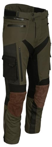 Mycl Turell TransAlpin HighPro 2in1 - Motorradhose Herren mit Protektoren (herausnehmbar) - CE AA Sympatex wasserdicht - All Season Motorrad Hose Herren - Stylish & Sicher (XL, Olivgrün)