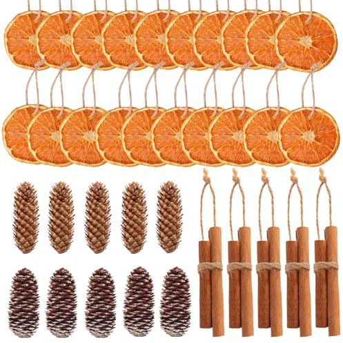 Fox·Bunny 20x getrocknete Orangenscheiben 15x Zimtstangen, und 20x Sternanis Weihnachtskranz Deko Natur Dekoration Weihnachten Adventskranz