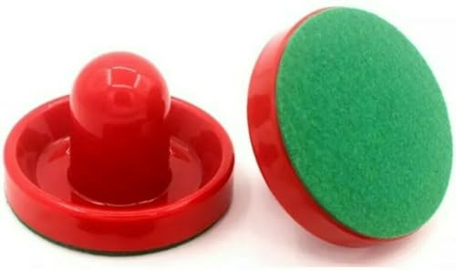 Pegasi Airhockey Pusher - 75mm - 2 Stück - Past für 4ft und 5ft Airhockey Tisch - Air Hockey Tisch Filzschieber - Air Hockey Table für Zuhause - Airhockey Zubehör - Röt