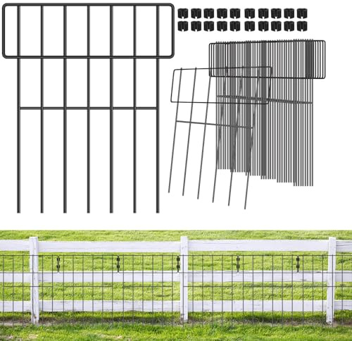 Garten Metallzaun 10 Stück Dekorative Komplettset Zaun, Gartenzaun Metall Zaunelemente Steck, Schmiedeeisen Landschaft Zaun für Blumenbeet, Bäume, Tier Barriere (Classic-A)