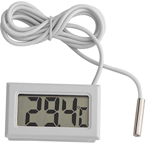 Mini-LED-Display, Digitales Thermometer mit Langer Sensorsonde für Gewächshaus, Hochwertiges LCD-Thermometer für Reptilien-Inkubator