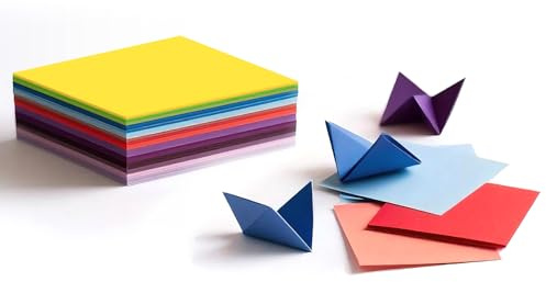 ddckj 240 Blatt Origami Papier 15x15 cm 20 Farben 70 g/m² Doppelseitig | Bastelpapier Bunt Quadratisch Gleichmäßige Dicke Leicht zu Falten und Reißfest für DIY Schule Kunst Bastelprojekte