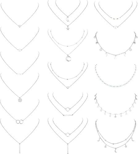Milacolato Choker Kette 16 Teiliges Halskette Damen Kette Damen Danity