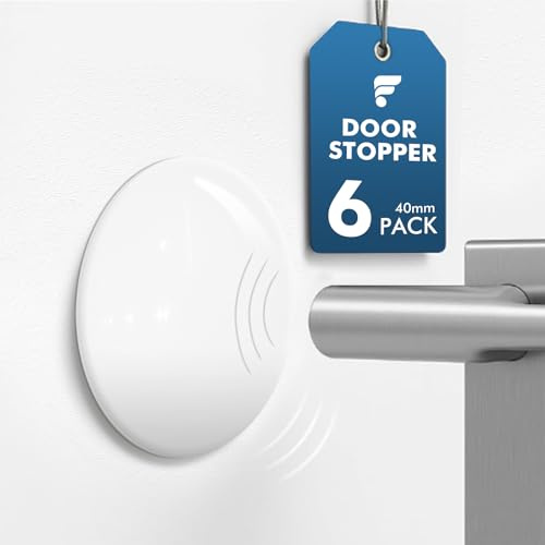 shinfly Türstopper Wand Selbstklebend Weiß, 6 Stück 40x8 mm Türklinkenpuffer, Door Stopper für Verschiedene Oberflächen, Wandtürstopper, Türgriffschutz bei Wänden, Vermeidet Effektiv Lärm