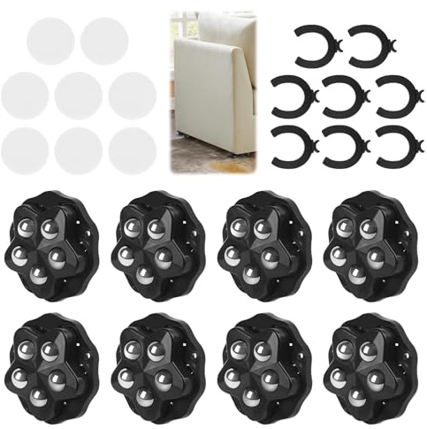 8 Stk Kugelrollen Schwerlast, Möbelrollen Flach, Kugelrollen für Möbel, Rollen Zum Kleben 200kg, Selbstklebende Starkes Rollenrad 360 Grad Rollen für Möbel, Aufbewahrungsbox, Kleingeräte, Mülleimerbox