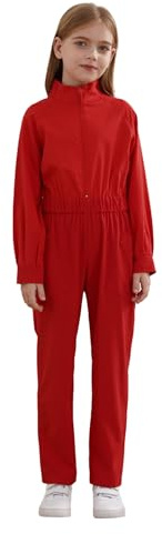 Miaeowve Kinder Arbeitsoverall Jungen Mädchen Kesselanzug Langarm Schutzoverall Stehkragen Jumpsuit Gr. 110-170