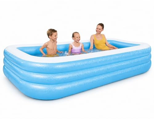 Bestway Family Pool Deluxe, aufblasbares Kinder-Planschbecken 305 x 183 x 56 cm, 54009-17, Bunt