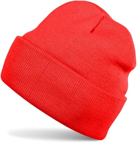 styleBREAKER Kinder Strickmütze Beanie Krempe 2-5 Jahre | Feinstrick. doppelt gestrickter Bund. Kopfumfang 47-54cm. Bundweite 19cm. Höhe 18cm. elastisches Material. winterfest.