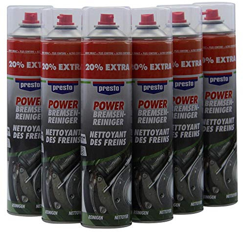 Bremsenreiniger 6X 600ml Presto Power Teilereiniger Acetonfrei 600 ml Spraydose