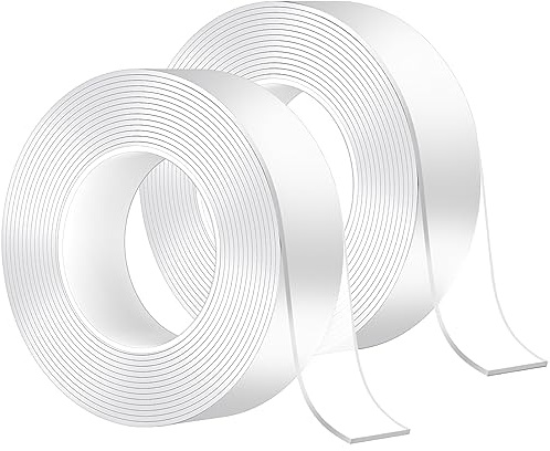 2 Rollen Doppelseitiges Klebeband Extra Stark, 20M Multifunktionales Wiederverwendbares, Spurloses Waschbares Transparent Nano Klebeband, Für Teppich, Küche, Party, Foto-Poster Doppelklebeband.