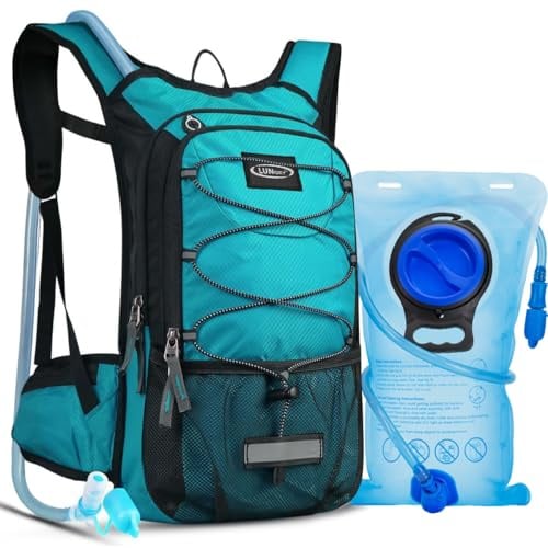 Lunidry Fahrradrucksack mit Trinkblase 3L, Laufrucksack Trinkrucksack 15L für Damen & Herren, Wasserdicht Sportrucksack Hydration Rucksack für MTB Ski Bike Outdoor Sport