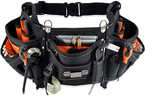 WELKINLAND 18 Taschen Zimmermanns-Werkzeuggürtel - Bau- & HVAC-Werkzeugtasche für Herren