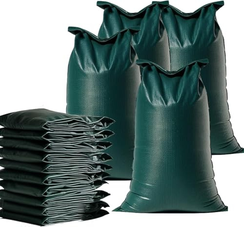 10x Sandsack 50x60 cm zum Wasserschutz bei Hochwasser - Hochwasserschutz mit Schnürband - Sack & Gewebesack ungefüllt
