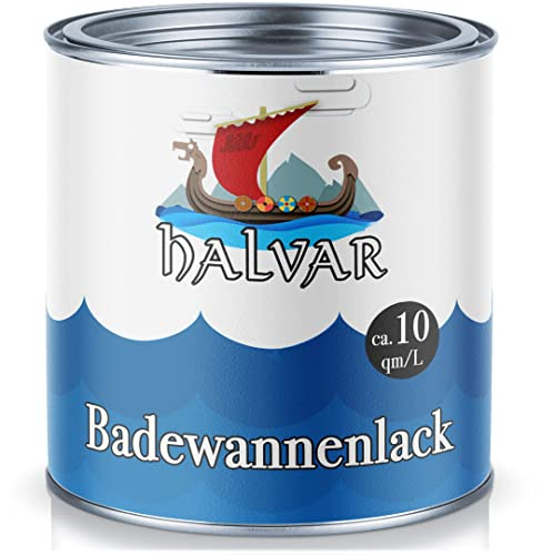 Halvar 2K Badewannenlack - Badewannenbeschichtung - Badewanne streichen mit Emaille Lack (1 L, Weiß)