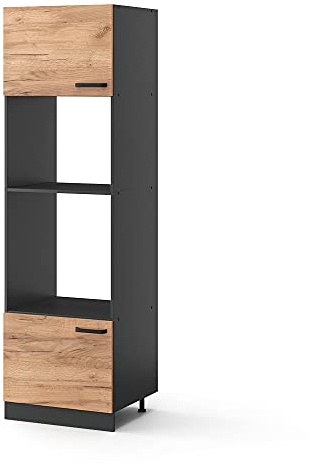 Vicco Mikrowellenschrank R-Line, Goldkraft Eiche, 60 cm, zur freien Kombination innerhalb modularer Küchensysteme
