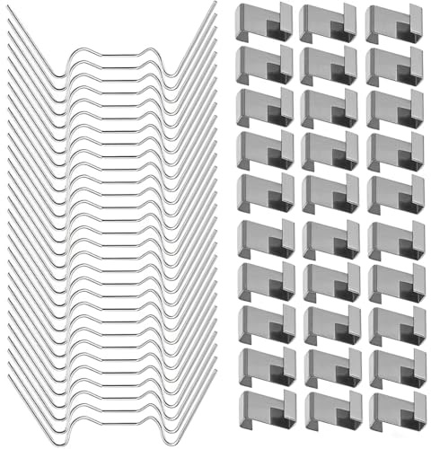 100 Stück Gewächshaus Klammern, Klammern für Gewächshaus, Gewächshausklammern Edelstahl, Sturmfest Gewächshaus Zubehör für Hohlkammerplatten, Gewächshaus Platten, Doppelstegplatten