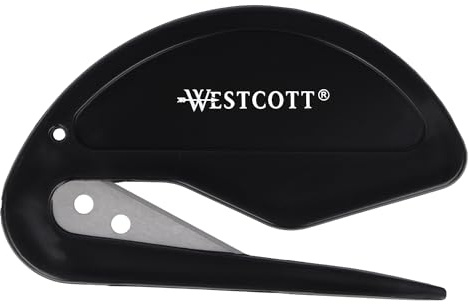 Westcott Brieföffner mit Sicherheitsgriff | Extrascharfer Brieföffner mit Klinge aus rostfreiem Edelstahl | ergonomischer Sicherheitsgriff | öffnet Briefe leicht und sauber | E-29699 00