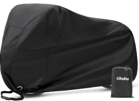 Ohuhu Fahrradabdeckung, Fahrradabdeckung Wasserdicht 210T Nylon-Gewebe Hochwertige UPF 50+ Fahrradgarage Plane 200 x 110 x 70 cm Reißfestigkeit Fahrrad Schutzhülle mit Beutel