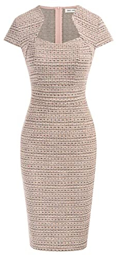 Grace Karin Bleistiftkleid für Damen, Vintage-Stil der 50er-, 60er-Jahre, figurbetont, Flügelärmel