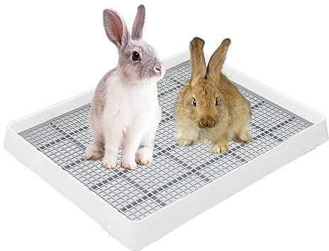 kyaoayo Kaninchen Katzentoilette, Übergröße Haustier-WC Bettwäsche Urin-Pfanne,Kaninchenkäfig Toilette, Welpentoilette, Tablett für Baby, Kaninchen, Meerschweinchen, Chinchillas, Frettchen (XL)