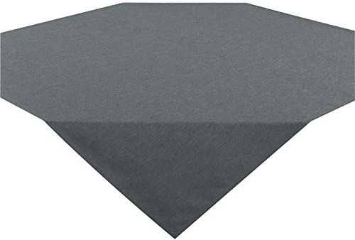 Tischdecke Wien, edle Leinenoptik, Wasserabweisend, Moderne Mitteldecke mit Fleckschutz, anthrazit, 85x85 cm