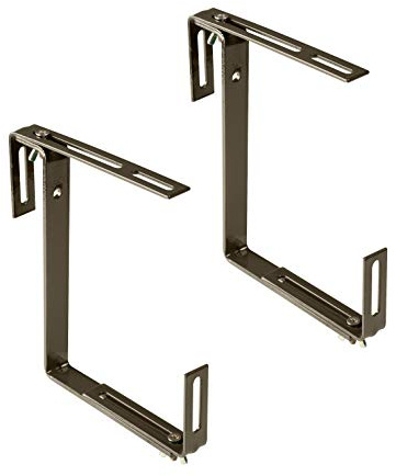 Xclou 343100 Blumenkastenhalterung ohne Bohren, Haken und Halter, Dunkelbraun, 19x5x17 cm ..2 Stücke