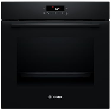 Bosch HBA571BB4 Serie 2 Einbau-Backofen, 60 x 60 cm, 71 Liter Garraum, Pyrolyse-Selbstreinigung, AutoPilot 10 Programme, 3D-Heißluft, LED Touch Control, Schwarz