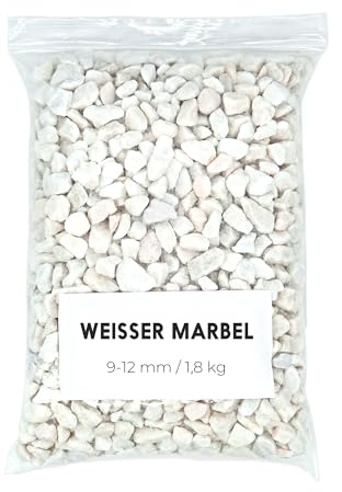 Landare Kies weiß 1,8 kg – Aquarienkies – dekorativer Kies – Kieselsteine – Kies für den Außenbereich – Kiesel – Kieselsteine für Aquarium Dekoration (9 – 12 mm) (weiß)
