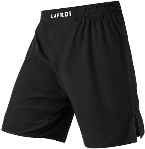 LAFROI Herren Jiu Jitsu MMA Cross-Training Box Shorts Trunks Fight Wear-QJK06 Black Size XL