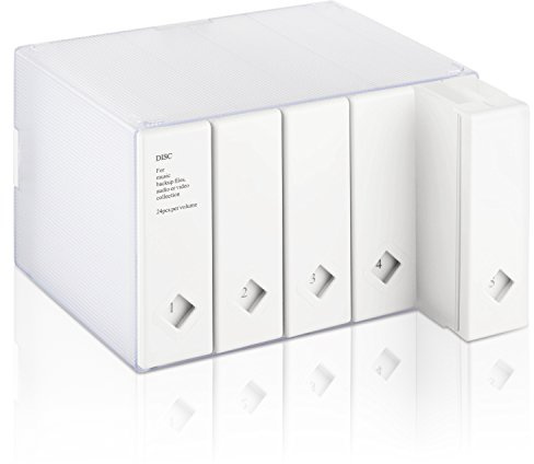 AhfuLife CD/DVD/Blu-ray Aufbewahrung Boxen Farbenfrohe, DVD Box Platzsparende Transport-Hüllen, CD Hüllen für Auto und Zuhause bis zu 120 Discs Ideal für Geschenke (Weiß)