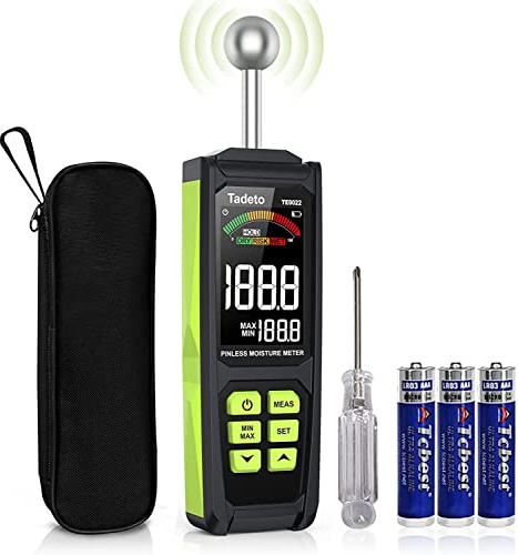 Feuchtigkeitsmessgerät, Tadeto Feuchtemessgerät 20-40mm Analysetiefe mit Farb-LCD Alarmfunktion Hold-Funktion Feuchtigkeitsmesser für Wände,Holz,Mauerwerk,Beton,Gips,Baustoffen