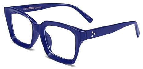 FEISEDY Klassische Brille Rechteckig Klare Linsen Dicker Brillenfassung für Damen Herren B2461