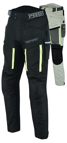 Texpeed Motorradhose Mit Protektoren Herren - Textil Wasserdicht Motorroller Motorrad Bikerin Mit Schutz Rüstung (EN 1621-1) - Sommer/Winter Schwarz - L