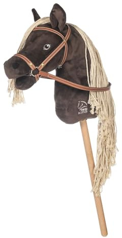 HKM Hobby Horse -Mini- Steckenpferd aus weichem Plüsch - Dunkelbraun