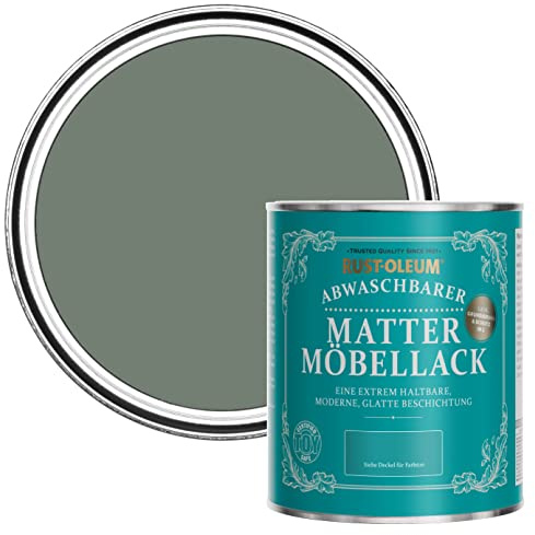 Rust-Oleum dunkelgrün Möbelfarbe mit Matt-Finish, geruchsarm und wasserbasiert für Innenholz - Gelassenheit 750ML