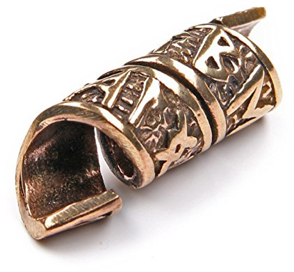 Drachensilber Bartschmuck Runen Bartperle Bronze Haarschmuck Haarperle