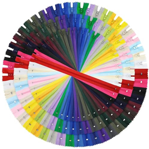 DOITEM Reißverschluss, 24 Farben Nylon Reißverschlüsse, 20cm 30cm 40cm lang, 2.5cm breit für Kleidung Tasche Mäppchen Kissenbezug, 72 Stück