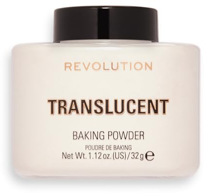 Revolution Beauty London, Loose Baking Powder, Prolongs Makeup Wear, Brightening Setting Powder, For All Skin Tones,Translucent, 32g