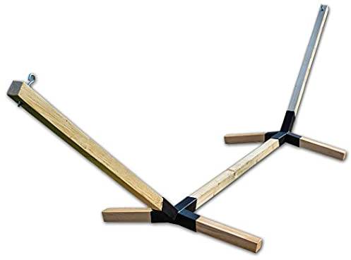 Megaa store Hängemattengestell aus Buchenholz bis zu 90kg | Maße: Länge: 320cm - Höhe: 80cm - Breite unten: 130cm