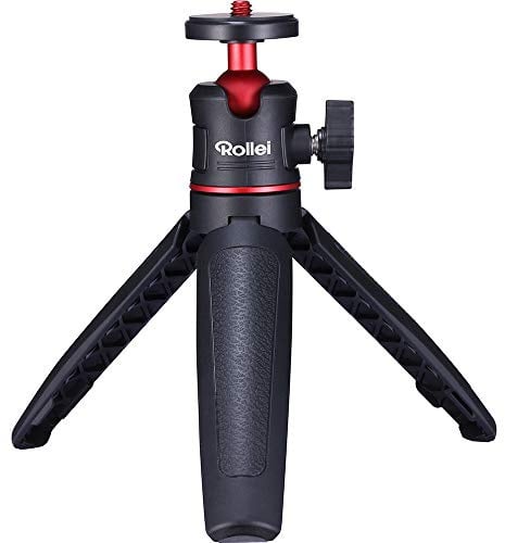 Rollei Ministativ Comfort Desktop, Tischstativ mit 360° Kugelkopf für DSLR DSLM & Kompakt-Kameras Mini Stativ Tragbar 2-in-1 Kamerastativ Klein & Handy Stativ, Ministativ-Handystativ-Tischstativ-Klein