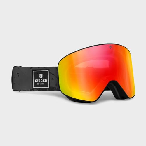 SIROKO - Snowboard- und Skibrillen OTG GX Whistler Leuchtendes Orange/Schwarz