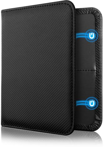 CoBak Kfz Zulassungs Fahrzeugschein Hülle und Versicherungshalter – Magnetverschluss Auto Organizer für das Handschuhfach im, Zubehörtasche für wichtige Dokumente Karten（Carbonfaser Schwarz）