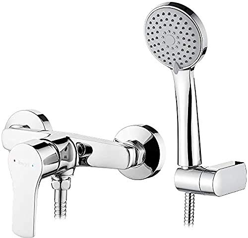 Ibergrif M12057 mischbatterie dusche, armatur badezimmer dusche mit handbrause, Matt, Silber