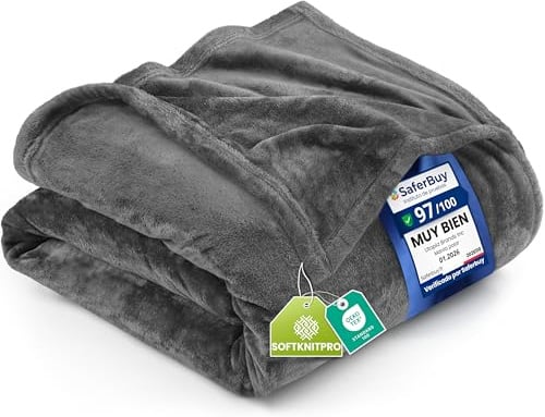 Utopia Bedding Kuscheldecke flauschig Fleecedecke [152x127 cm, Grau] leichte, Wohndecke Warm Winter Weich und atmungsaktive Decke für Bett Sofa und Couch