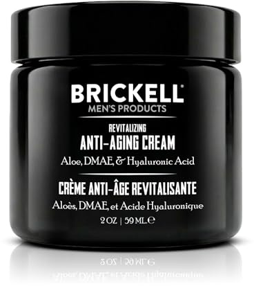Brickell Men's Gesichtscreme Männer - Revitalisierende Anti Aging Creme für Männer - Natürliche & organische Anti Falten Creme - Mit Aloe, DMAE & Hyaluronsäure - 59 ml - Parfümierte Nachtcreme