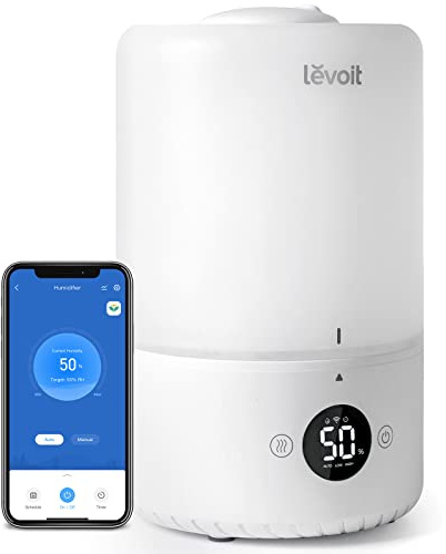 LEVOIT 3L 19dB lesie Top Fill Luftbefeuchter, 360° Drehbare Düse Cool Mist Humidifier, 25H, Raumluftbefeuchter & Aroma Diffuser für Kinderzimmer Schlafzimmer Pflanzen, automatische Abschaltung
